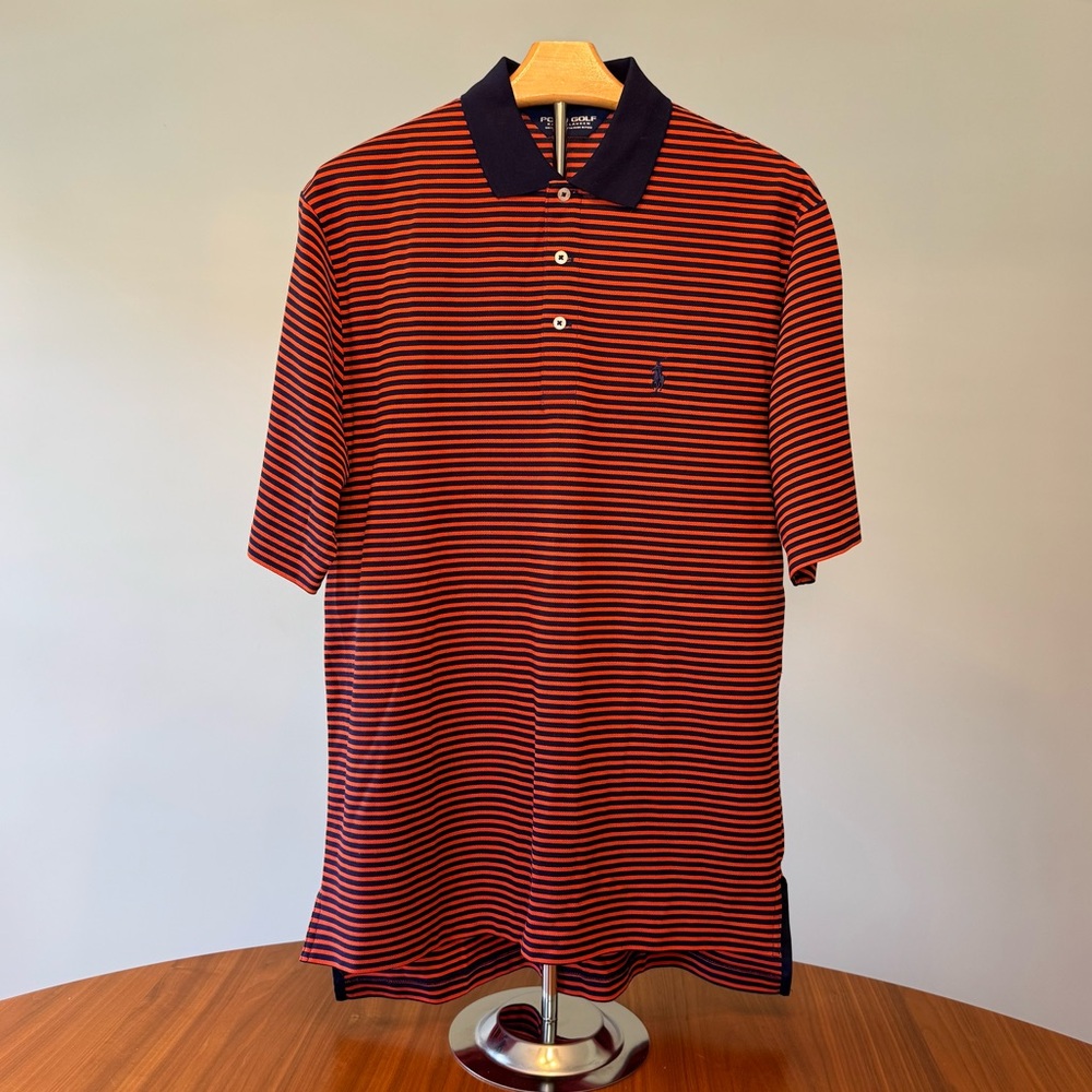 NWT Polo Golf Polo Shirt Men’s Small Orange Navy Football Helmet Embroidered